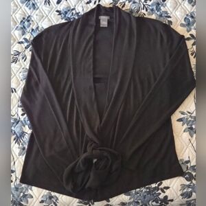 Ann Taylor Black Wrap Tie Cardigan Size S– Long Sleeve